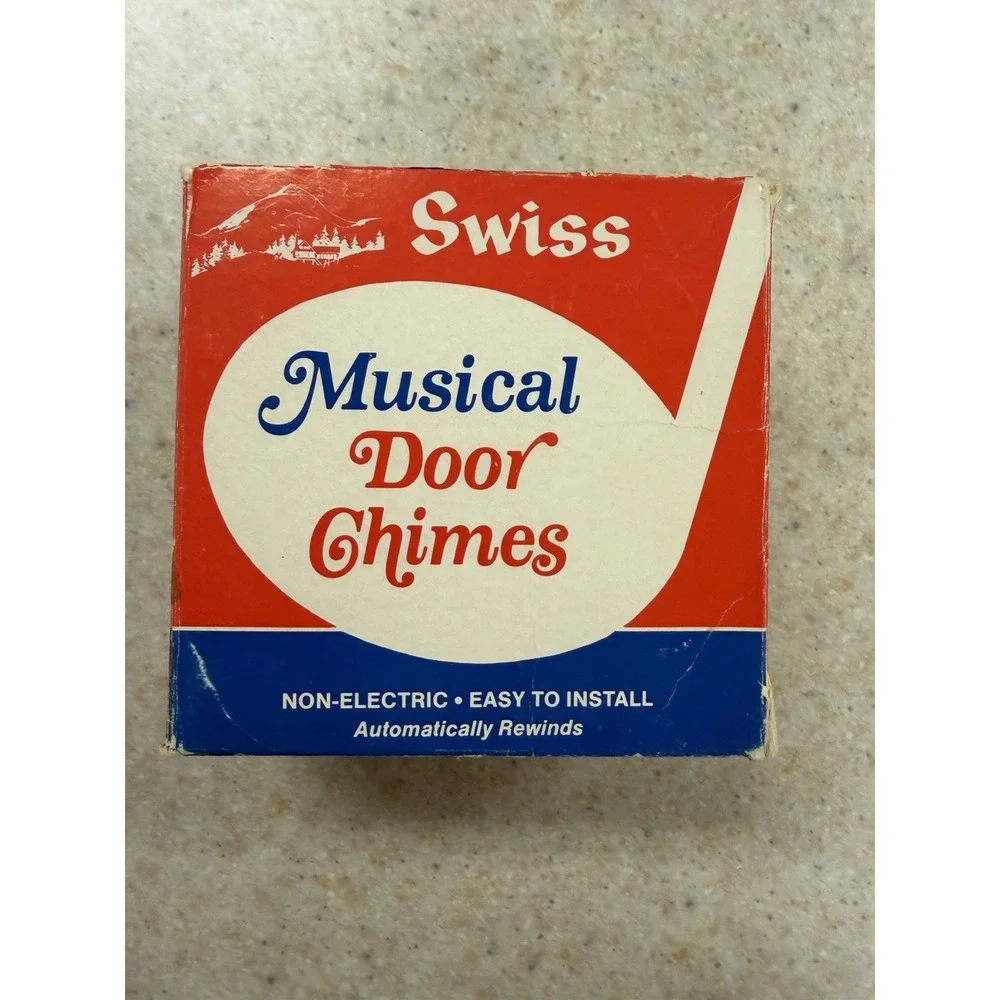 Vintage Swiss Musical Door Chimes Automatic Non-Electric Original Box MCM New